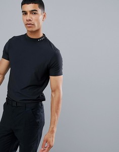 Черная футболка из быстросохнущей ткани с высоким воротом ASOS 4505 golf - Черный