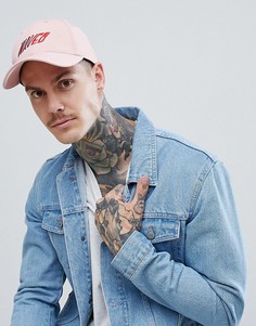 Розовая бейсболка с вышивкой ASOS DESIGN - Розовый