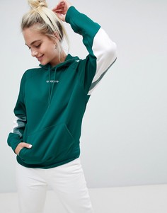 Худи зеленого цвета с рукавами в полоску adidas Eqt - Зеленый