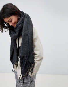 Длинный мягкий шарф с кисточками ASOS DESIGN - Серый