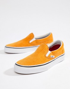 Желтые вельветовые классические кеды-слипоны Vans - Желтый