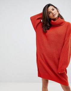 Трикотажное платье-джемпер с воротником-стойкой Micha Lounge - Оранжевый