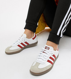 Белые кроссовки с красными вставками adidas Originals Samba Og - Белый