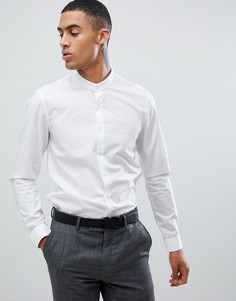 Белая приталенная эластичная рубашка с воротником на пуговице Calvin Klein - Белый