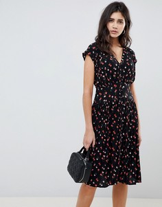 Повседневное чайное платье миди с цветочным принтом ASOS DESIGN - Мульти
