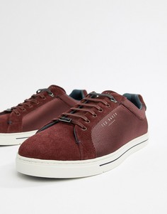 Бордовые фактурные кроссовки Ted Baker Eeril - Красный