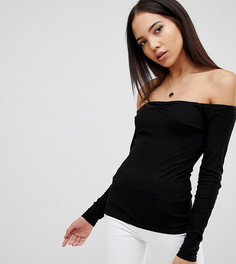 Черный топ в рубчик ASOS DESIGN Tall - Черный