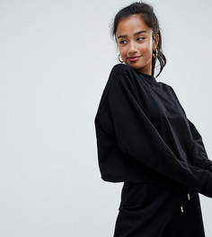 Свитшот с перекрестной отделкой на спине ASOS DESIGN Petite - Черный