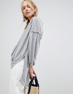 Топ Free People Just A Henley - Серый