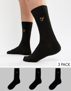 Набор из 3 пар черных носков Farah Astley - Черный