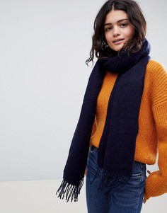 Длинный мягкий шарф с кисточками ASOS DESIGN - Темно-синий