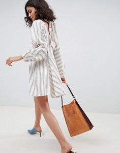 Платье мини в полоску с запахом ASOS WHITE - Мульти