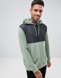 Худи в стиле колор блок ASOS DESIGN - Зеленый