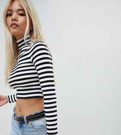 Укороченный лонгслив в полоску ASOS DESIGN PETITE - Мульти