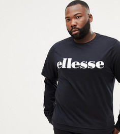 Черный двухслойный лонгслив с полосками ellesse - Черный