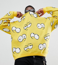 Вязаный джемпер The Simpsons x ASOS DESIGN Plus - Желтый