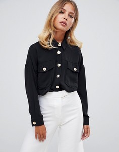 Oversize-рубашка с винтажными пуговицами ASOS DESIGN - Черный