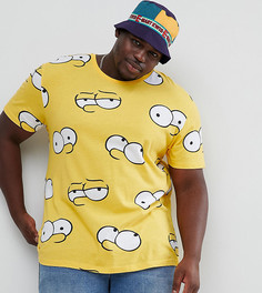 Футболка с принтом The Simpsons x ASOS DESIGN Plus - Желтый