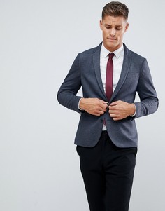 Темно-синий блейзер из ткани пике Burton Menswear - Темно-синий