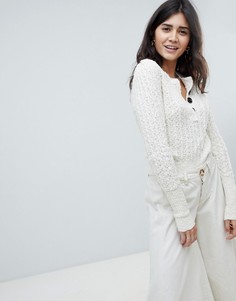Трикотажный топ хенли Free People All My Friends - Кремовый