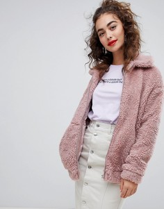 Бомбер из искусственного меха New Look - Розовый