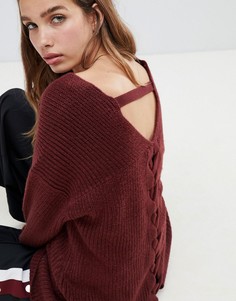 Джемпер с V-образным вырезом New Look - Красный