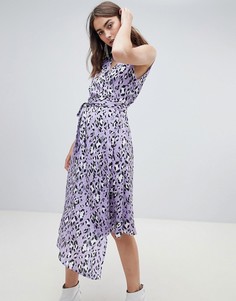 Платье с запахом и леопардовым принтом Gestuz - Фиолетовый