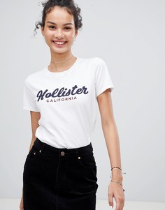 Футболка с вышитым логотипом Hollister - Белый