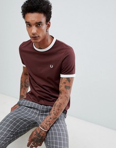 Бордовая футболка Fred Perry - Красный