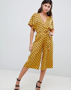 Комбинезон-кюлоты в горошек PrettyLittleThing - Желтый