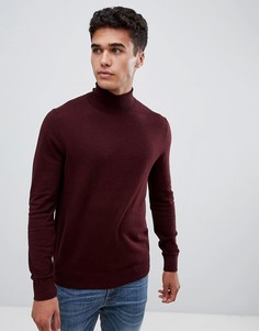 Бордовый джемпер с отворачивающимся воротником Burton Menswear - Красный