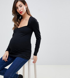 Топ с вырезом сердечком ASOS DESIGN Maternity - Черный