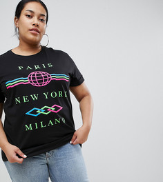 Футболка с фактурным принтом ASOS DESIGN Curve - Черный