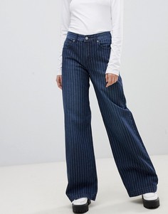 Широкие джинсы с классической талией в тонкую полоску Dr Denim jam - Синий