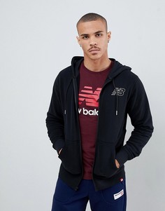 Худи черного цвета на молнии New Balance MJ81508_BK - Черный