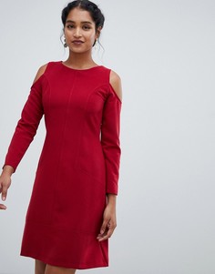 Платье-трапеция с открытыми плечами Closet London - Красный