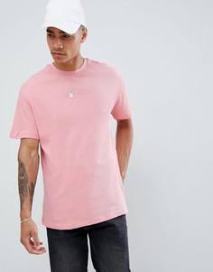 Розовая футболка с вафельной фактурой Pull&Bear - Розовый