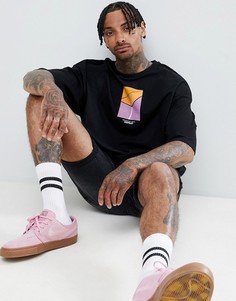 Oversize-футболка с абстрактным принтом ASOS DESIGN - Черный