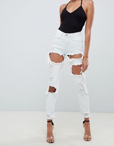 Выбеленные джинсы в винтажном стиле Missguided - Синий