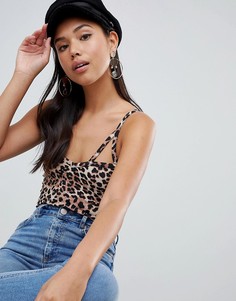 Боди со звериным принтом и бретельками ASOS DESIGN - Мульти