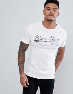 Белая футболка с принтом логотипа Blend - Белый