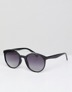 Солнцезащитные очки с серебристой планкой над переносицей Jeepers Peepers - Черный
