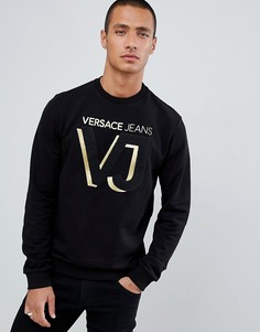 Черный свитшот с золотистым логотипом Versace Jeans - Черный