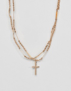 Золотистое ожерелье-цепочка в несколько рядов ASOS DESIGN - Золотой