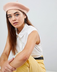 Шерстяной берет ASOS DESIGN - Розовый