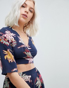 Комбинируемый кроп-топ с завязкой Pull&Bear - Темно-синий