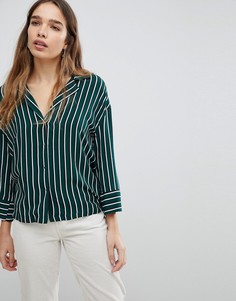 Рубашка в полоску Pull&Bear - Зеленый