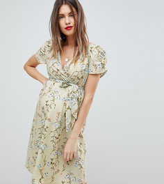 Платье с запахом и принтом New Look Maternity - Зеленый