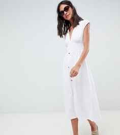 Платье миди с поясом ASOS DESIGN Tall - Белый
