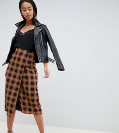 Юбка-карандаш миди в клетку Fashion Union Tall - Розовый